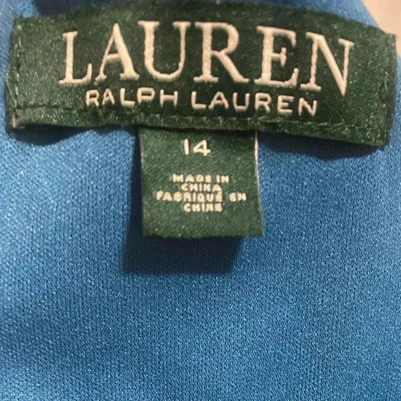 Lauren Ralph Lauren Watercolor Georgette Dress Size 14 - Picture 4 of 6